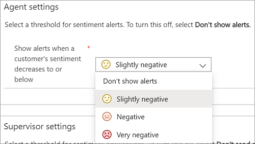 Screenshot showing how to set up sentiment alerts